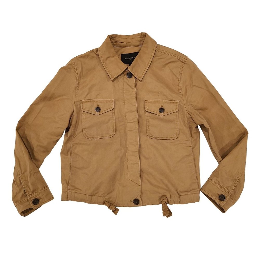 Banana Republic Tan Crop Shacket Women's Petite Size PM